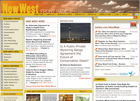 NewWest homepage