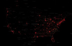 Mobile tweets map